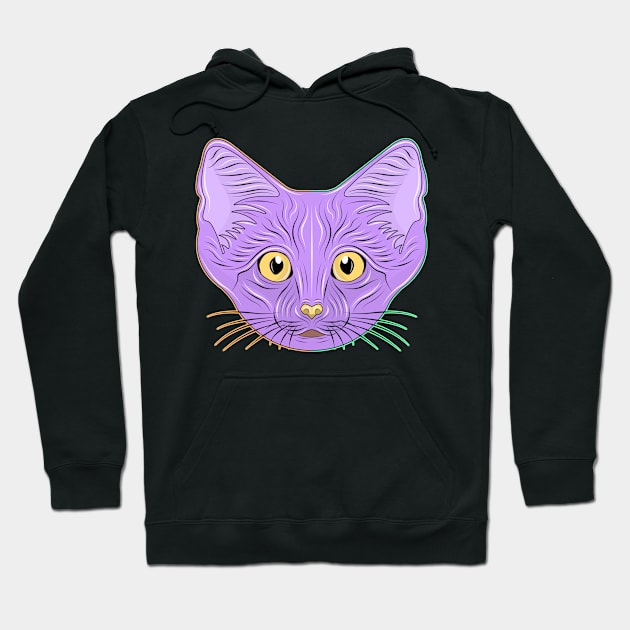 purple sand cat face Hoodie by dwalikur